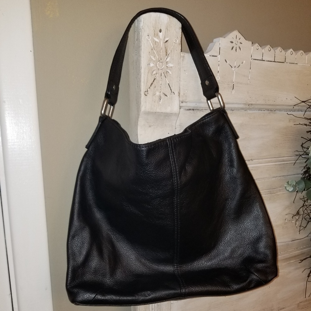 Kooba Black Pebbled Leather Hobo